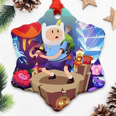 Cartoon Adventure Time Finn Princess Bubblegum Lumpy Space Snowflake Ornament (two Sides) by Bedest