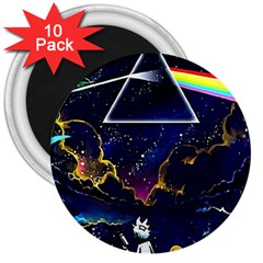 Trippy Kit Rick And Morty Galaxy Pink Floyd 3  Magnets (10 Pack)  by Bedest