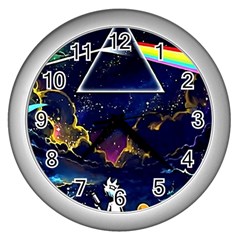 Trippy Kit Rick And Morty Galaxy Pink Floyd Wall Clock (silver) by Bedest