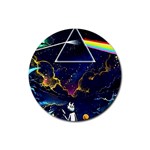 Trippy Kit Rick And Morty Galaxy Pink Floyd Rubber Round Coaster (4 pack) Front