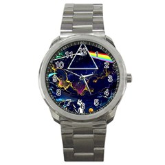 Trippy Kit Rick And Morty Galaxy Pink Floyd Sport Metal Watch by Bedest