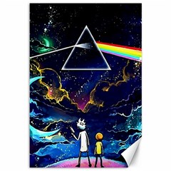 Trippy Kit Rick And Morty Galaxy Pink Floyd Canvas 12  X 18  by Bedest