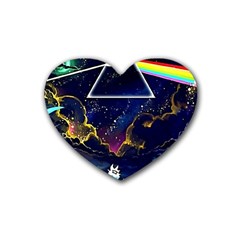 Trippy Kit Rick And Morty Galaxy Pink Floyd Rubber Coaster (heart) by Bedest