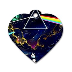 Trippy Kit Rick And Morty Galaxy Pink Floyd Dog Tag Heart (one Side) by Bedest