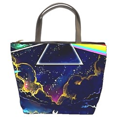 Trippy Kit Rick And Morty Galaxy Pink Floyd Bucket Bag by Bedest