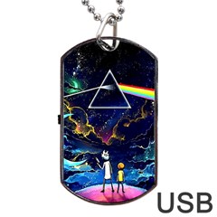 Trippy Kit Rick And Morty Galaxy Pink Floyd Dog Tag Usb Flash (one Side) by Bedest