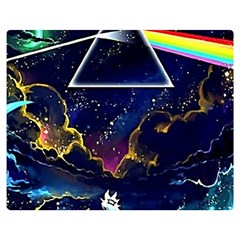 Trippy Kit Rick And Morty Galaxy Pink Floyd Two Sides Premium Plush Fleece Blanket (medium) by Bedest