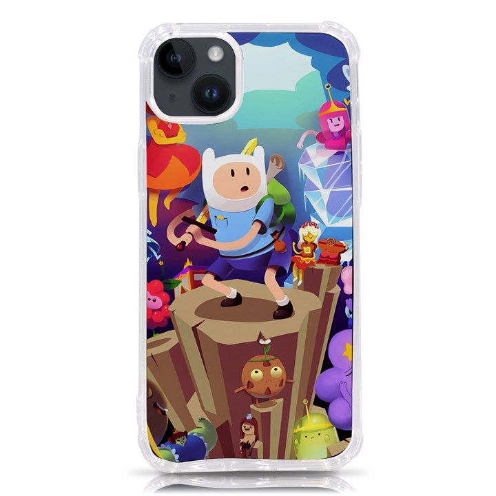 Cartoon Adventure Time Finn Princess Bubblegum Lumpy Space iPhone 14 Plus TPU UV Print Case