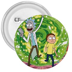 Rick And Morty Adventure Time Cartoon 3  Buttons by Bedest