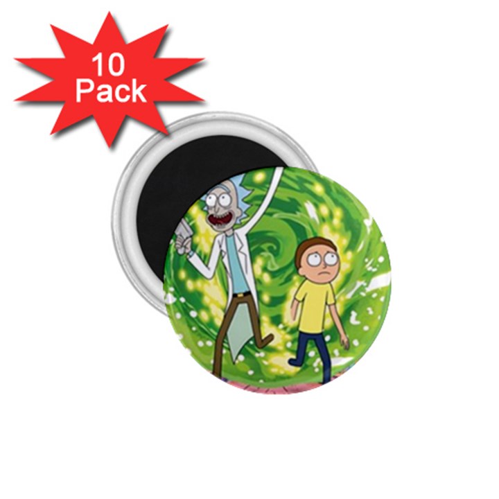 Rick And Morty Adventure Time Cartoon 1.75  Magnets (10 pack) 