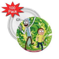 Rick And Morty Adventure Time Cartoon 2 25  Buttons (100 Pack)  by Bedest