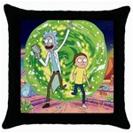 Rick And Morty Adventure Time Cartoon Throw Pillow Case (Black) Front