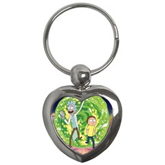 Rick And Morty Adventure Time Cartoon Key Chain (heart) by Bedest