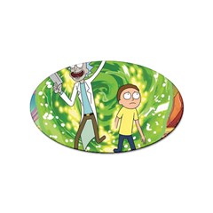 Rick And Morty Adventure Time Cartoon Sticker (oval) by Bedest