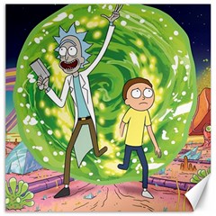 Rick And Morty Adventure Time Cartoon Canvas 16  X 16  by Bedest