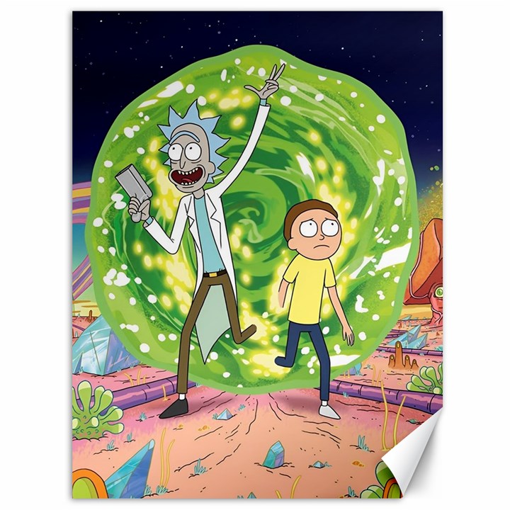 Rick And Morty Adventure Time Cartoon Canvas 36  x 48 