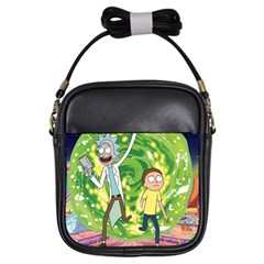 Rick And Morty Adventure Time Cartoon Girls Sling Bag by Bedest