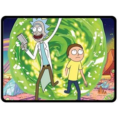 Rick And Morty Adventure Time Cartoon Fleece Blanket (large) by Bedest