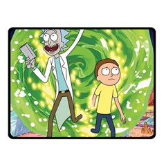 Rick And Morty Adventure Time Cartoon Fleece Blanket (small) by Bedest