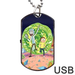 Rick And Morty Adventure Time Cartoon Dog Tag Usb Flash (two Sides) by Bedest