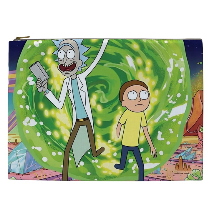 Rick And Morty Adventure Time Cartoon Cosmetic Bag (XXL)