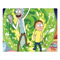 Rick And Morty Adventure Time Cartoon Two Sides Premium Plush Fleece Blanket (large) by Bedest