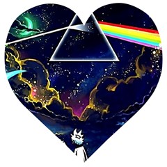 Trippy Kit Rick And Morty Galaxy Pink Floyd Wooden Puzzle Heart