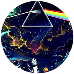 Trippy Kit Rick And Morty Galaxy Pink Floyd Wooden Puzzle Round by Bedest