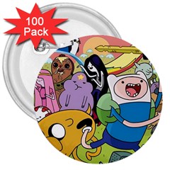 Adventure Time Finn  Jake 3  Buttons (100 Pack)  by Bedest