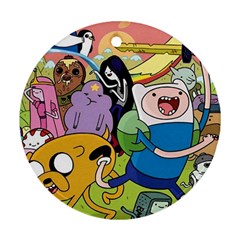 Adventure Time Finn  Jake Round Ornament (two Sides) by Bedest