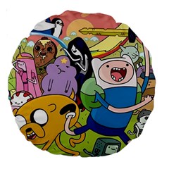 Adventure Time Finn  Jake Large 18  Premium Round Cushions by Bedest