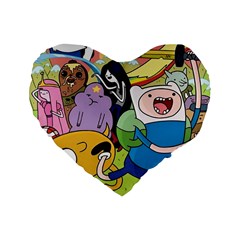 Adventure Time Finn  Jake Standard 16  Premium Heart Shape Cushions by Bedest