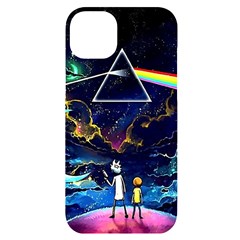 Trippy Kit Rick And Morty Galaxy Pink Floyd Iphone 14 Plus Black Uv Print Case by Bedest