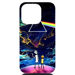 Trippy Kit Rick And Morty Galaxy Pink Floyd Iphone 14 Pro Black Uv Print Case by Bedest