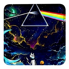 Trippy Kit Rick And Morty Galaxy Pink Floyd Square Glass Fridge Magnet (4 Pack) by Bedest