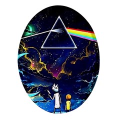 Trippy Kit Rick And Morty Galaxy Pink Floyd Oval Glass Fridge Magnet (4 Pack) by Bedest