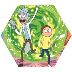 Rick And Morty Adventure Time Cartoon Wooden Puzzle Hexagon by Bedest