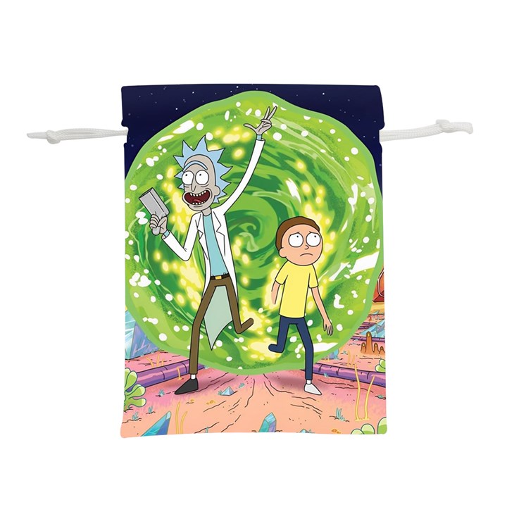 Rick And Morty Adventure Time Cartoon Lightweight Drawstring Pouch (S)