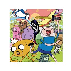 Adventure Time Finn  Jake Square Satin Scarf (30  X 30 ) by Bedest