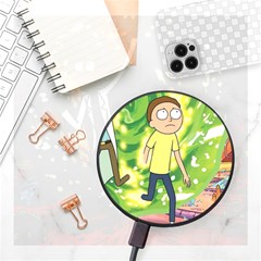 Rick And Morty Adventure Time Cartoon Wireless Fast Charger(black) by Bedest