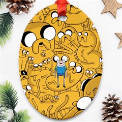 Adventure Time Finn Jake Cartoon Ornament (oval) by Bedest