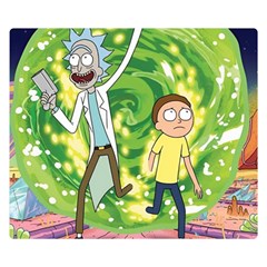 Rick And Morty Adventure Time Cartoon Premium Plush Fleece Blanket (small) by Bedest