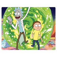 Rick And Morty Adventure Time Cartoon Premium Plush Fleece Blanket (medium) by Bedest