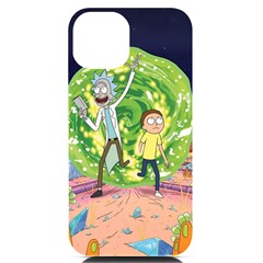 Rick And Morty Adventure Time Cartoon Iphone 14 Black Uv Print Case by Bedest