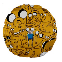 Adventure Time Finn Jake Cartoon Large 18  Premium Round Cushions by Bedest