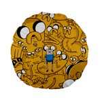 Adventure Time Finn Jake Cartoon Standard 15  Premium Flano Round Cushions Front