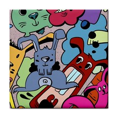 Graffiti Monster Street Theme Tile Coaster by Bedest