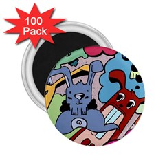 Graffiti Monster Street Theme 2 25  Magnets (100 Pack)  by Bedest