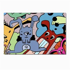 Graffiti Monster Street Theme Postcards 5  X 7  (pkg Of 10) by Bedest