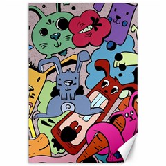 Graffiti Monster Street Theme Canvas 12  X 18  by Bedest